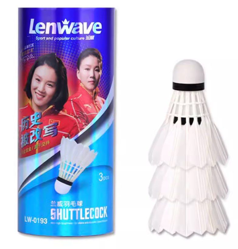 3 כדורי נוצה איכותיים מקצועיים לבדמינטון LENWAVE