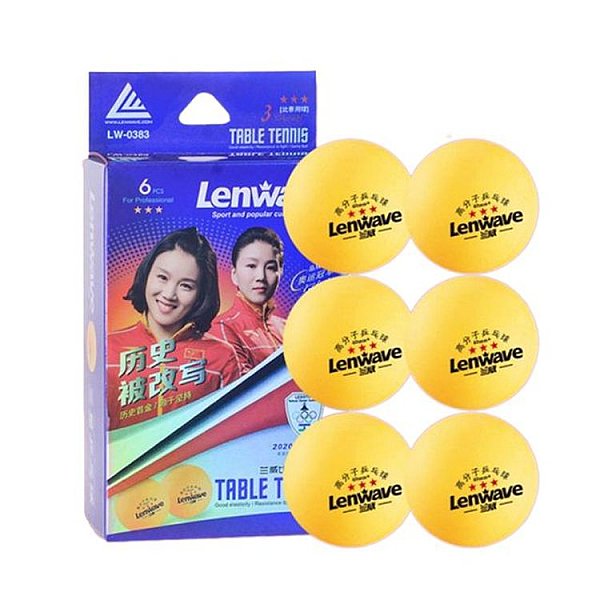6 כדורים מקצועיים לטניס שולחן 3 כוכבים LENWAVE