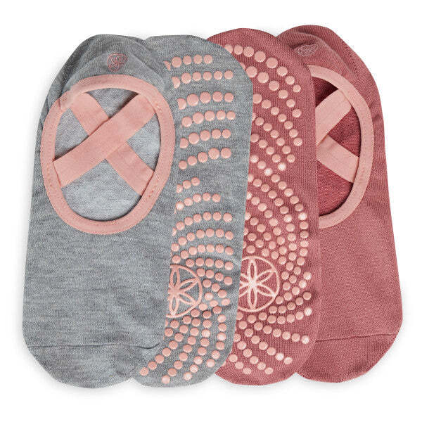 גרבי יוגה Gaiam Grippy Barre Sock Very Coral (2 זוגות)