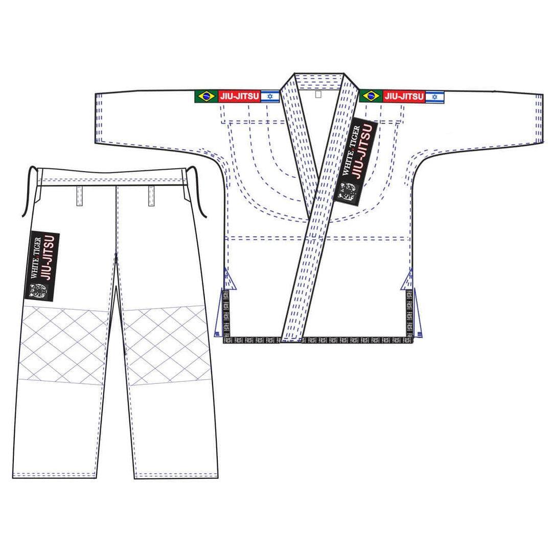 חליפת ג'וג'יטסו 550 White Tiger White