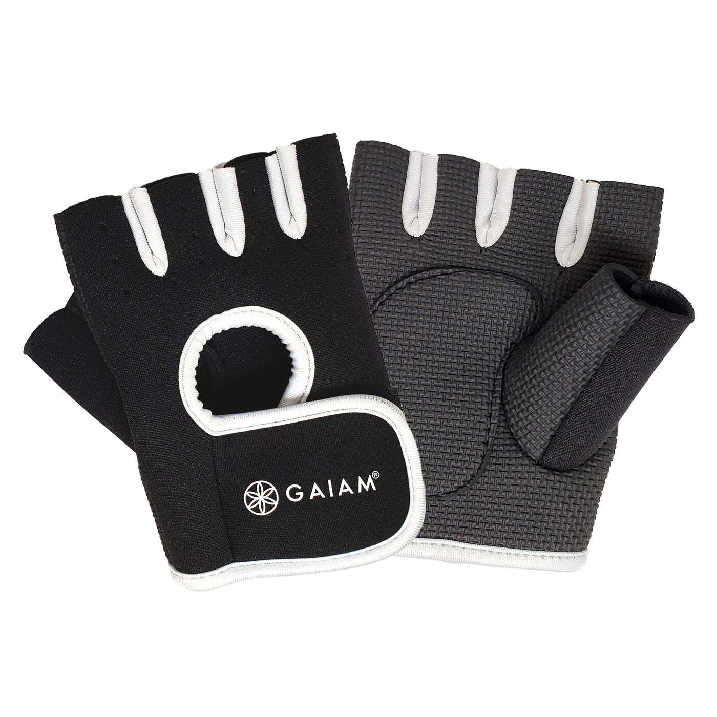 כפפות כושר שחור/לבן Gaiam