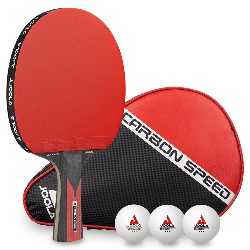 מחבט טניס שולחן JOOLA Carbon Speed עם כיסוי ו-3 כדורים