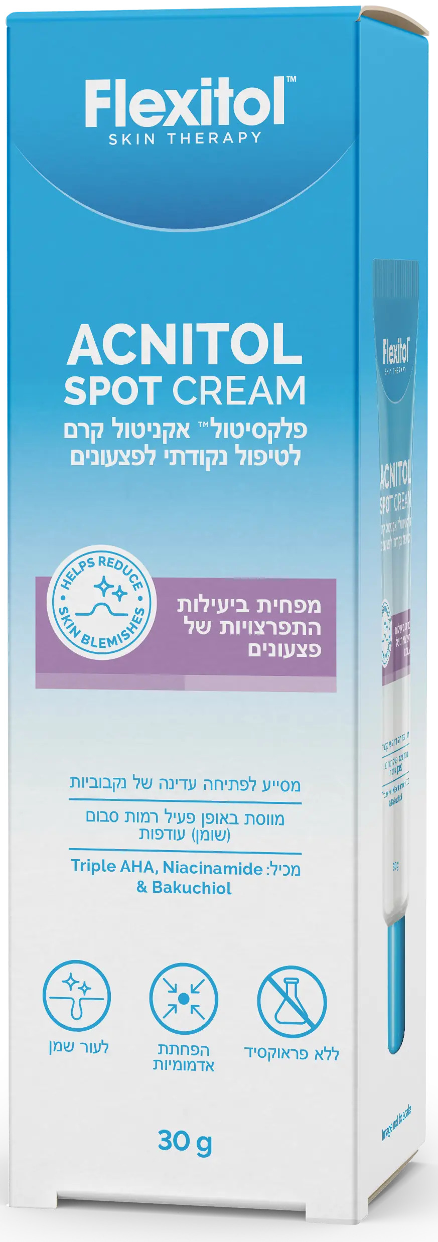 פלקסיטול אקניטול קרם לטיפול נקודתי לפצעונים